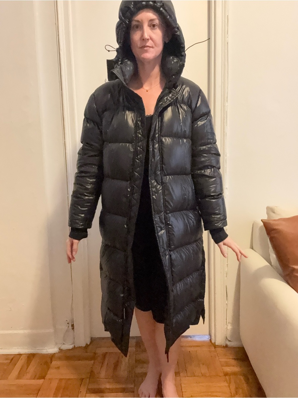 Long Black Puffer Coat with Hood - Women's Winter Jacket - Aritzia